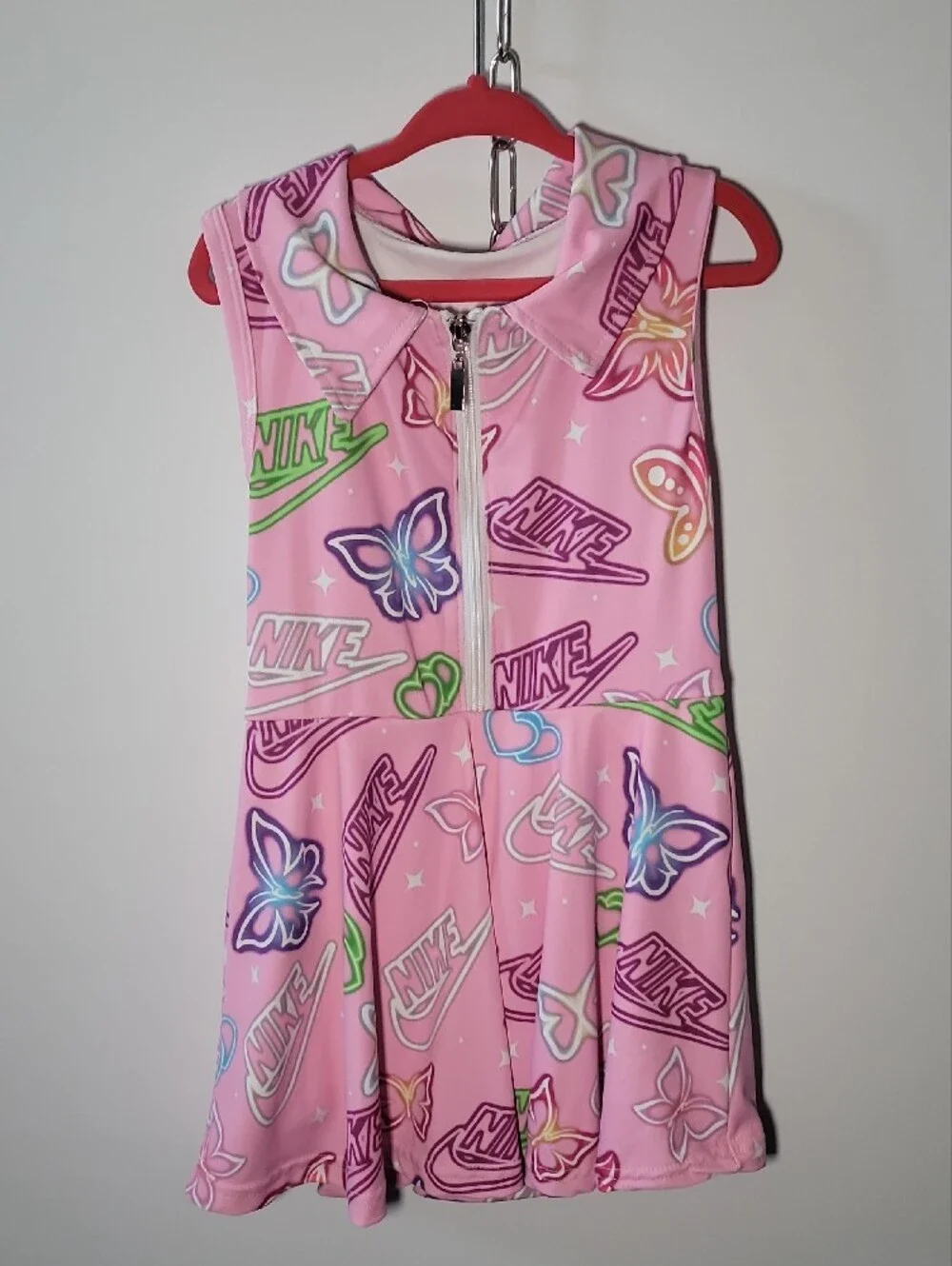 Nike Pink Butterfly Logo Skater Dress